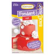 Produktbild für BackDecor Fondant rot, 250 g, gebrauchsfertig, palmölfrei, reißfest