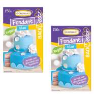 Produktbild für BackDecor Fondant blau, 2 x 250 g.  100% Vegan, Palmölfrei, Reißfest