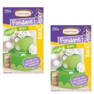 Produktbild für BackDecor Fondant grün, 2 x 250 g 100% Vegan, Palmölfrei, Reißfest