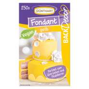 Produktbild für BackDecor Fondant gelb, 250 g, 100% Vegan, Palmölfrei, |Reißfest