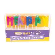 Produktbild für BackDecor Happy Birthday Wachskerzen, bunt