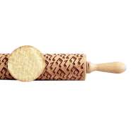 Produktbild für Holz Teigroller mit Prägemuster Musiknoten