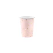 Produktbild für 6 rosa Trinkbecher mit Goldpunkten