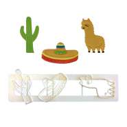 Produktbild für 1 FMM Mexiko Ausstecher | Lama | Kaktus | Sombrero | für Fondant
