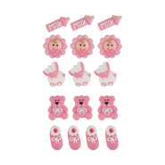 Produktbild für Tortendekor Taufe Tortenfigur 16 Zuckerfiguren ROSA