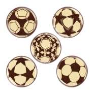 Produktbild für 200 Stück Aufleger Fußball, weiße Schokolade, erschiedene Motive