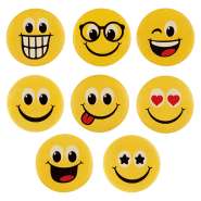 Produktbild für 100 Stück Dekor-Schilder Happy Faces, gemischt aus Dekormasse
