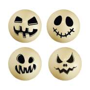 Produktbild für 40 Stück Halloween Kugeln 3D, weiße Schokolade, in verschiedenen Motiven