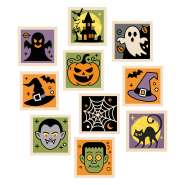 Produktbild für Günthart 60 Stück Quadrate Halloween Dekormasse sortierte Motive und Farben