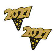 Produktbild für 100 Stück Neujahr, Silvester Einstecker mit Aufschrift 2027 aus Karton