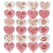 Produktbild für Günthart 96 Herzen rosa, weiß aus Zucker