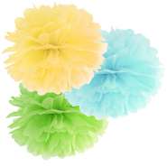 Produktbild für Pompom-Set bunt aus Seidenpapier, Ø 35cm