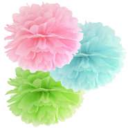 Produktbild für Pompom-Set bunt aus Seidenpapier, Ø 35cm