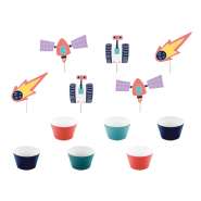 Produktbild für Cupcake Set Weltraum - für 6 Cupcakes