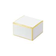 Produktbild für 10 kleine, weiße Geschenkboxen mit goldfarbenem Rand aus Papier