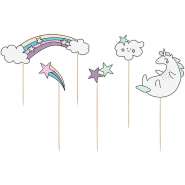 Produktbild für 1 Cake Topper Set Einhorn