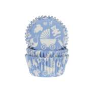 Produktbild für 50 Muffinförmchen, Baby, blau