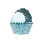 Produktbild für 24 Muffinförmchen Metallic hellblau