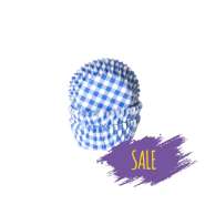 Produktbild für 60 Mini Muffinförmchen, blau weiß kariert