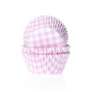 Produktbild für 50 Muffinförmchen, rosa weiß kariert