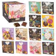 Produktbild für Günthart 12 Stück Chocolate Emotion Präsent Happy Birthday verschiedene Motive Vollmilchschokolade