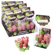 Produktbild für Günthart 15 Marzipan Schweinchen auf Kleeblatt, im Cellophanbeutel