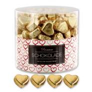 Produktbild für Günthart 150 goldene Herzen aus Schokolade | Herzchen