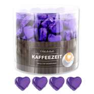 Produktbild für Günthart 150 lila Herzen aus Schokolade | Kaffeezeit