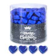Produktbild für Günthart 150 blaue Herzen aus Schokolade | Merry Christmas