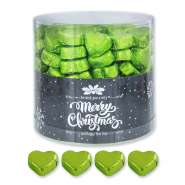 Produktbild für Günthart 150 grüne  Herzen aus Schokolade | Merry Christmas