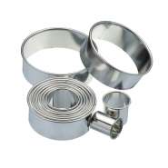 Produktbild für 11 Runde Keksausstecher aus Metall