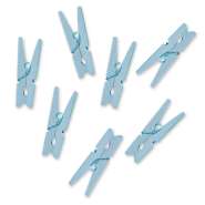 Produktbild für 20 kleine Holzklammern, babyblau
