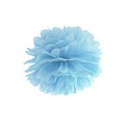 Produktbild für Pompom himmelblau aus Seidenpapier, Ø 35cm