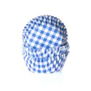 Produktbild für 50 Muffinförmchen, blau weiß kariert