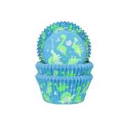 Produktbild für 50 Muffinförmchen Dino, blau/grün