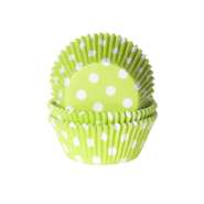 Produktbild für 50 Muffinförmchen grün, weiß gepunktet
