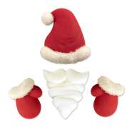 Produktbild für Günthart 24 Nikolaus- Sets mit Mütze, Bart und Handschuhe aus Zucker
