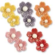 Produktbild für 90 Sück Marzipan Blumen groß & klein in 4 Farben