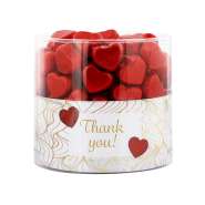 Produktbild für Günthart 150 rote Herzen aus Schokolade, Thank you - Geschenk