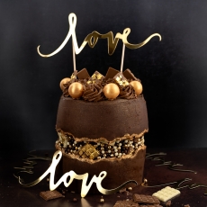 517 4 A Cake Topper Gold Love partydeco Partydeko