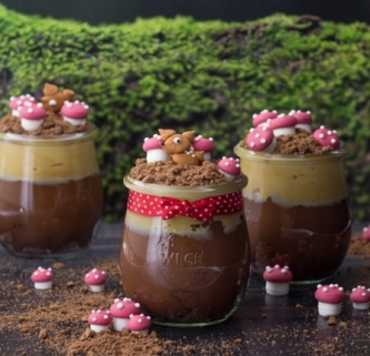 Türkischer Schokoladenpudding mit Toffeecreme