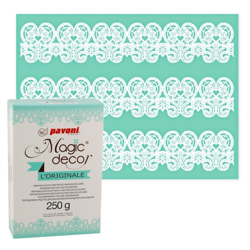 491 477 Pavoni Magic Decor Silikonmatte Herzen und Pulver von Magic Decor als Set